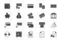Money flat icons. Vector illustration include icon - currency exchange, payment, withdraw, wallet, credit card, invoice Royalty Free Stock Photo