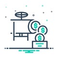 Mix icon for Money Flow, cash and revenues Royalty Free Stock Photo