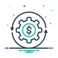 Mix icon for Money Flow, cash and recycle Royalty Free Stock Photo