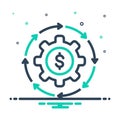 Mix icon for Money Flow, cash and recycle Royalty Free Stock Photo