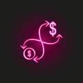 Money flow neon style icon. Simple thin line, outline vector of finance icons for ui and ux, website or mobile application Royalty Free Stock Photo
