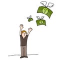 Money Flying Away Royalty Free Stock Photo