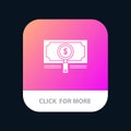 Money, Fund, Search, Loan, Dollar Mobile App Button. Android and IOS Glyph Version