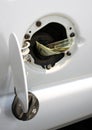Money in Gas Tank Royalty Free Stock Photo