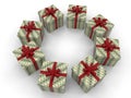 Money gifts circular pattern Royalty Free Stock Photo