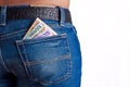 Money in Girls Jeans Back Pocket Royalty Free Stock Photo