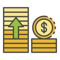 Money grow up icon color outline vector