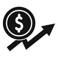 Money grow up icon simple vector. Service benefit