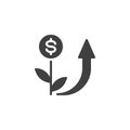 Money grow vector icon