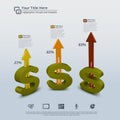 Money Growing 3D Abstract Infographic Background