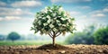 money growing tree generative Ai Royalty Free Stock Photo