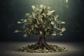 Money growing on tree, USA currency dollar, cash crop, money tree Royalty Free Stock Photo