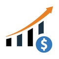money growth, growth, graph chart, business growth graph icon Royalty Free Stock Photo