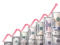 Money growth graph Royalty Free Stock Photo