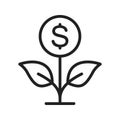 Money Growth icon vector image. Suitable for mobile apps, web apps and print media. Royalty Free Stock Photo