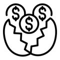 Money growth incubator icon outline vector. Idea startup