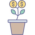 Money growth Isolated Vector icon which can easily modify or edit