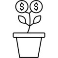 Money growth Isolated Vector icon which can easily modify or edit