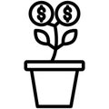 Money growth Isolated Vector icon which can easily modify or edit