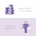 Money Growth And Leadership Business Success Template Web Banner With Copy Space Royalty Free Stock Photo