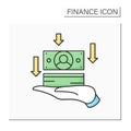 Money handed color icon