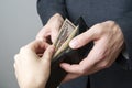 Money in the hands of the people Royalty Free Stock Photo