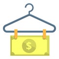 Money hanger anti-money laundry icon, cartoon style