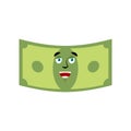 Money happy emotion. Cash Emoji cheerful. Dollar isolated