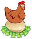 Money hatching chicken Royalty Free Stock Photo