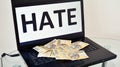 Money for hate online. Concept. Royalty Free Stock Photo