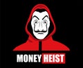 Money Heist Title With Dali Mask Clothes Red La Casa De Papel Design Graphic Netflix Film Abstract Vector Royalty Free Stock Photo