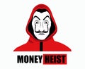 Money Heist Title With Dali Mask Clothes Red La Casa De Papel Design Graphic Netflix Film Vector Illustration Royalty Free Stock Photo