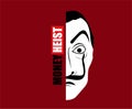 Money Heist Title With Dali Mask La Casa De Papel Design Graphic Netflix Vector