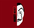 Money Heist Title With Dali Mask La Casa De Papel Design Netflix Film Abstract Vector Royalty Free Stock Photo