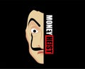 Money Heist Title With Dali Mask La Casa De Papel Design Netflix Film Vector Illustration Royalty Free Stock Photo