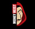 Money Heist Title With Dali Mask La Casa De Papel Design Vector