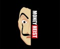 Money Heist Title With Dali Mask La Casa De Papel Design Vector