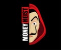 Money Heist Title With Dali Mask La Casa De Papel Design Vector Netflix Film Royalty Free Stock Photo