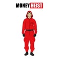 Money Heist Title With Dali Mask La Casa De Papel And Red Clothes Design Graphic Netflix Film Vector Royalty Free Stock Photo