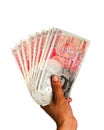 Money held in hand - UK Currency Royalty Free Stock Photo