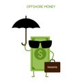 Money hidden in an offshore zone. Royalty Free Stock Photo