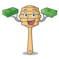 With money honey spoon mascot cartoon Royalty Free Stock Photo