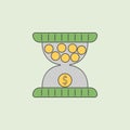 money hourglass icon. Element of banking icon for mobile concept and web apps. Field outline money hourglass icon can be used for