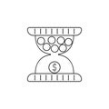 money hourglass icon. Element of banking icon for mobile concept and web apps. Thin line icon for website design and development,