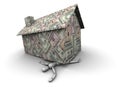 Money house crushing man Royalty Free Stock Photo