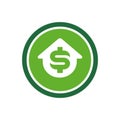 Money house logo icon desgin, home and dollar sign, vector logo illustration Royalty Free Stock Photo