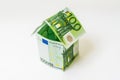 Money house made from euro banknotes Royalty Free Stock Photo