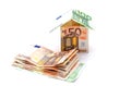 Money house on a white background Royalty Free Stock Photo