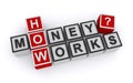 Money how works word blocks Royalty Free Stock Photo