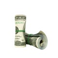 money hundred dollars bill rol colection 3d render on white no s Royalty Free Stock Photo